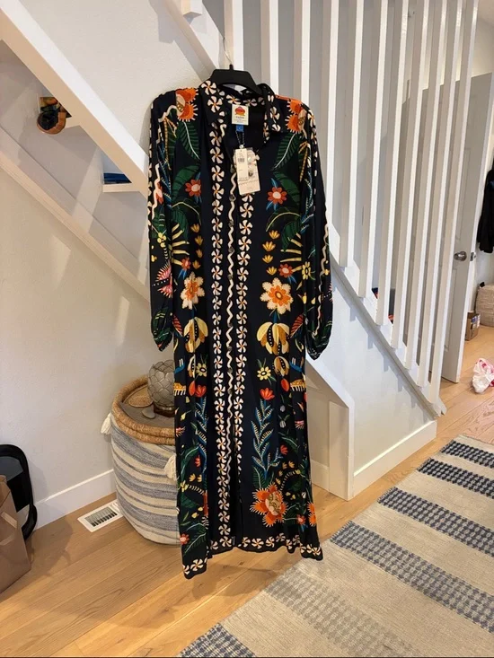 FARM Rio Flowy Black Maxi Dress - Picture 1 of 5